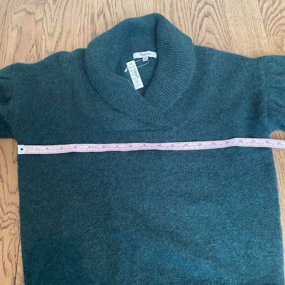 NWT Madewell Vinson Shawl-Collar Sweater, Green, XXS - Picture 6 of 10